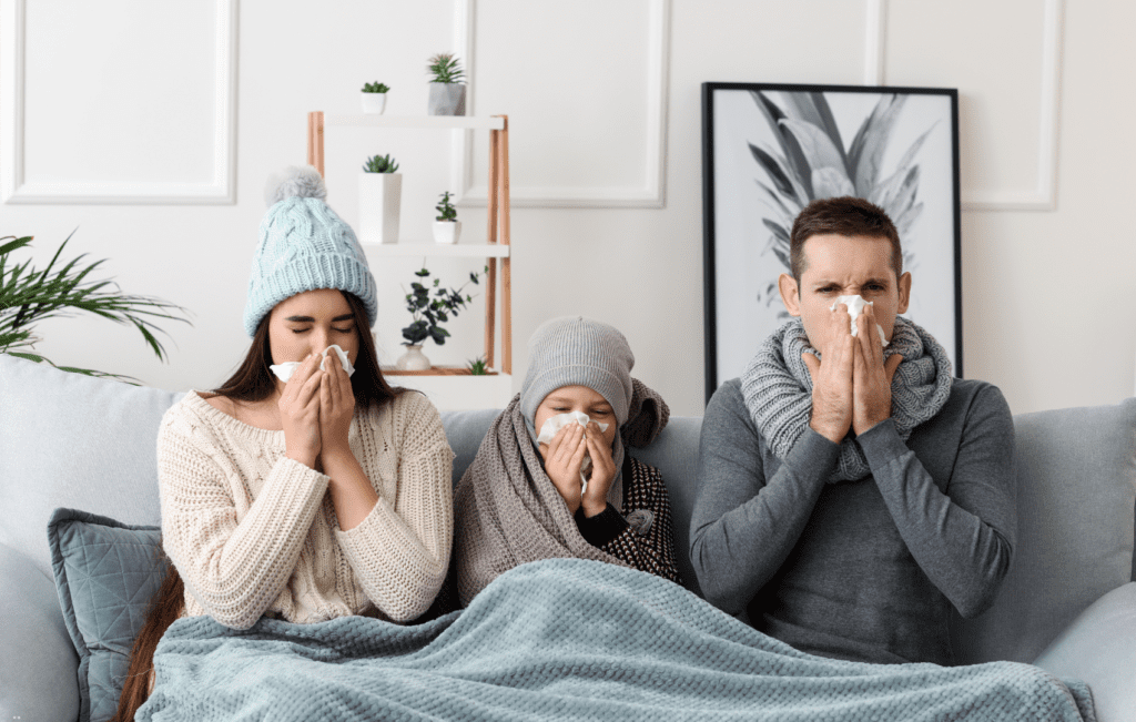 família com sintomas respiratórios de repetição, que podem se beneficiar do uso de Leucogen (timomodulina) 