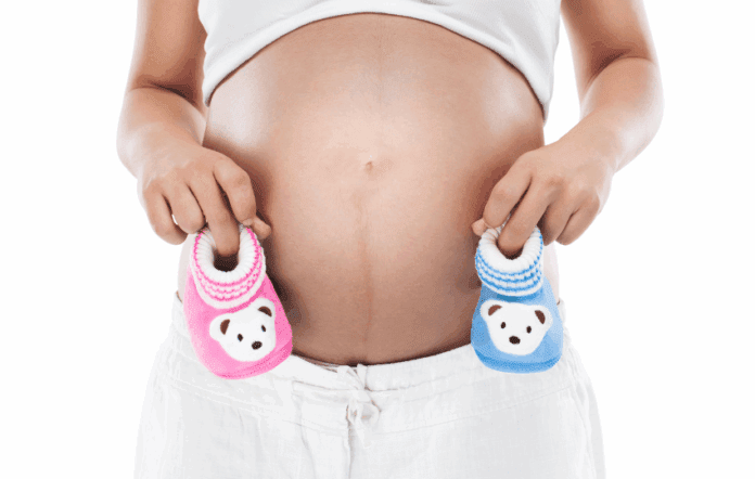 mulher grávida de gêmeos de pais diferentes, um fenômeno chamado Superfecundação heteropaternal