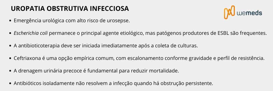 resumo sobre Uropatia obstrutiva infecciosa
