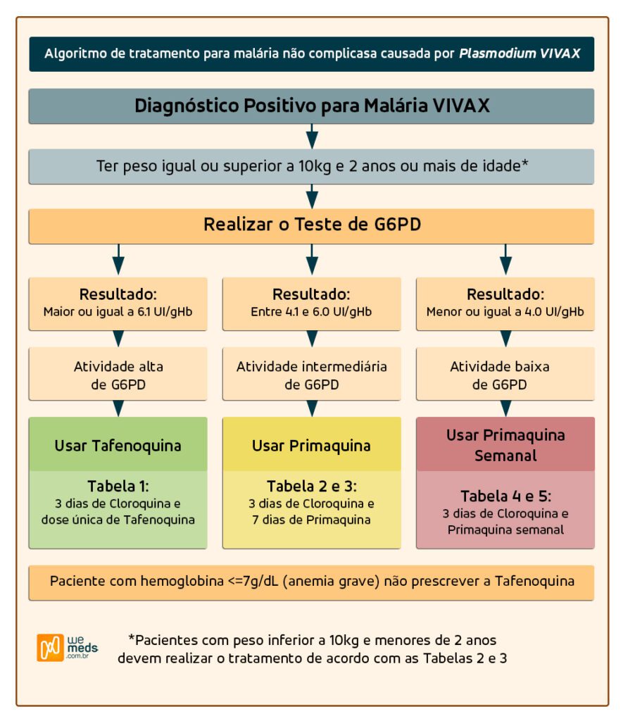 Algoritmo de tratamento da Malária não complicada causada por Plasmodium vivax