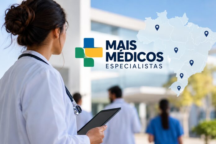 Projeto Mais Médicos Especialistas: nova chamada oferece vagas para médicos especialistas em diferentes regiões do Brasil.