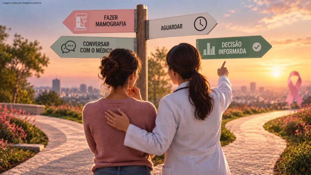 decisão compartilhada entre médica e paciente sobre o rastreamento do câncer de mama no outubro rosa 